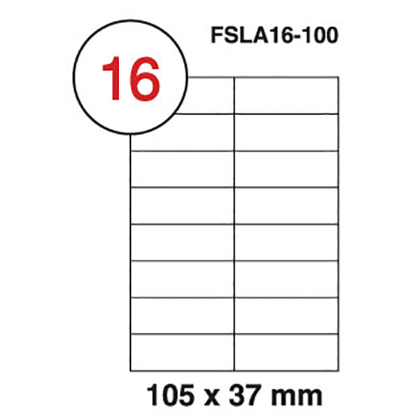 FIS Multipurpose White Label 105 x 37mm - FSLA16-100 (pkt/100s)